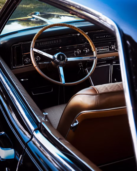 Detailed leather automotive interior